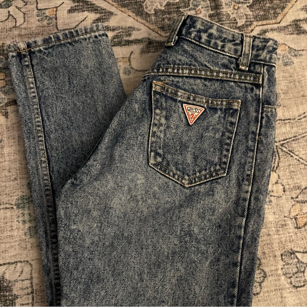 VTG Guess Georges Marciano Acid Wash High Waist Button Fly Jeans, Size 29
